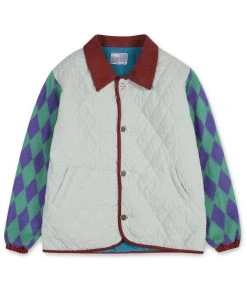 YOUTH BATH [YOUTHBATH] FW 21 ARGYLE CHECK QUILTING JACKET_GRAY