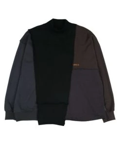 Best Sellers [AJO BY AJO] FW 21 High-neck Mixed Sweatshirt [Black]