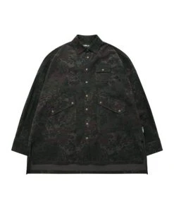 Best Sellers [AJO BY AJO] FW 21 Oversized Camouflage Shirt [Black]