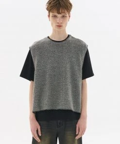 Best Sellers [LECYTO] FW 21 SMOCK CREWNECK VEST_[CHARCOAL]