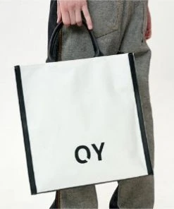 [OY] Seasonless 2 WAY CANVAS LEATHER CROSS BAG-IVORY