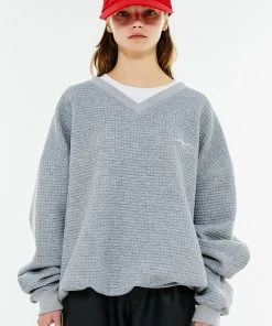 [ANOTHER YOUTH] Winter 21 Quilting V Neck Mtm - Grey Best Sellers