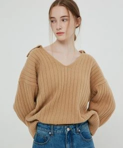 Best Sellers [BENSIMON] FW 21 WIDE COLLAR KNIT - BEIGE