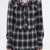 Best Sellers [GIMMETHEYOUNG] FW 21 RUFFLED NECK SHIRT / BLACK