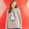 Best Sellers [AQOSTUDIOSPACE] FW 21 AQO BEAR LOGO KNIT GREY