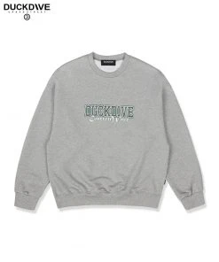 [DUCKDIVE] FW 21 Vintage Crack Logo Sweatshirt Gray Best Sellers