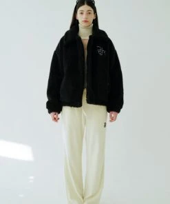 [INPREP] FW 21 EMBROIDERED LOGO FLEECE JACKET (BLACK) Best Sellers