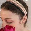 L'OMBRILLANT [LOMBRILLANT] Seasonless Pearl Satin Headband PEACH