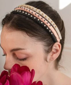 L'OMBRILLANT [LOMBRILLANT] Seasonless Pearl Satin Headband PEACH