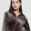 [LUV IS TRUE] Winter 21 VELVET ZIP UP(BROWN)
