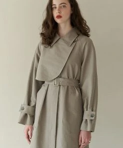 [REMANTIST] FW 21 Curved Unbalance Trench Coat (gray) Best Sellers