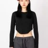 Best Sellers [SPUNKY] FW 21 ROUND CUTTING T-SHIRT (BLACK)