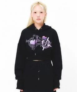 Best Sellers [FEVERMINUTE] Winter 21 MINUTE HEART CROP HOODIE