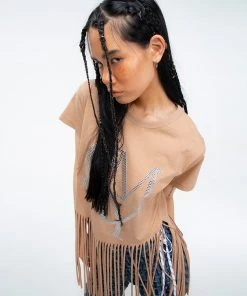 [GIMMETHEYOUNG] 20SS G_V-FRINGE T-SHIRTS / BEIGE