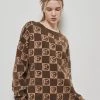 [LUV IS TRUE] Winter 21 CHECKERBOARD KNIT(BROWN) Best Sellers