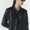 [REPOS] FW 21 OVER ECO LETHER LONG JACKET (BLACK)