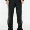 [ANOTHER YOUTH] Winter 21 Leather Carpenter Pants - Black