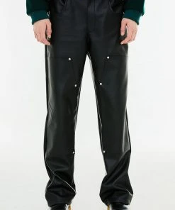 [ANOTHER YOUTH] Winter 21 Leather Carpenter Pants - Black