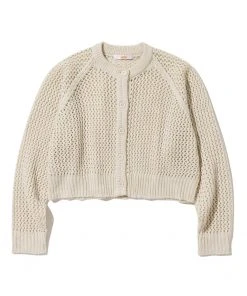 [ROCCI ROCCI] FW 21 Flower Button Net Cardigan [IVORY]