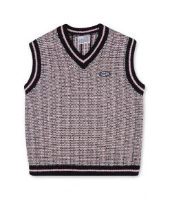 YOUTH BATH Best Sellers [YOUTHBATH] FW 21 OVER-FIT V-NECK KNIT VEST_PINK