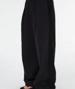 Best Sellers [GIMMETHEYOUNG] FW 21 CORDUROY MIX OVER PANTS / BLACK