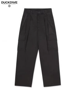 [DUCKDIVE] FW 21 Button Tapered Cargo Pants Charcoal Best Sellers