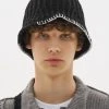 [LECYTO] Seasonless SMOCK PAPER KNIT BUCKET HAT_[BLACK]