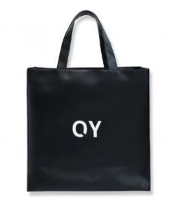 [OY] Seasonless LOGO LEATHER SHOPPER BAG-BLACK