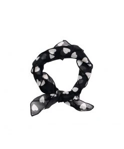 [BUTTERFLIES IN STUMMY] Seasonless Heart Scarf (black/mini)
