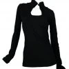 [CODE SHION] Winter 21 Front Slit High Neck Top [black]