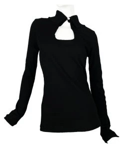 [CODE SHION] Winter 21 Front Slit High Neck Top [black]