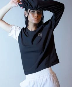 [GIMMETHEYOUNG] 20SS G_UNBALANCE SLEEVE T-SHIRTS / BLACK