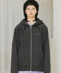 [13MONTH] FW 21 HOODIE ZIP UP SWEATER (CHARCOAL)