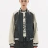 [LECYTO] FW 21 LAMB LEATHER VARSITY JACKET_[IV/BK] Best Sellers