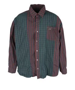 [OY] FW 21 PIGMENT MIX CHECK SHIRTS-DARK GREEN/RED