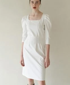 [REMANTIST] FW 21 Jersey Stitch Midi Onepiece (white)