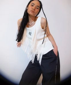 [GIMMETHEYOUNG] 20SS G_TASSLE LINE TOP / IVORY