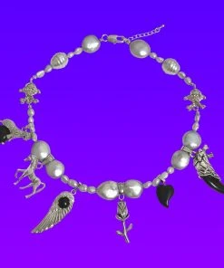 [HURJABOYACC] Seasonless Punk Grey Pearl Necklace_Black