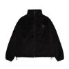 Best Sellers [DXOH] Seasonless TONE ON TONE PATCH FUR ZIPUP BLACK