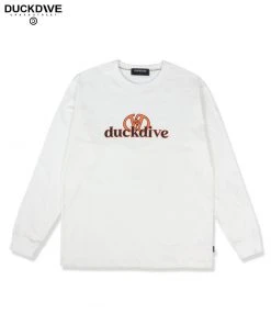 Best Sellers [DUCKDIVE] FW 21 DLink Logo Long Sleeve T-shirt White