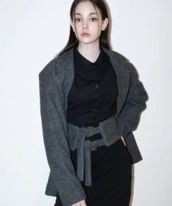[BABLETWO] FW 21 Fantasia Corset Wool Jacket (BLACK)