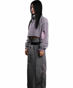 [EONHEY] Seasonless Shimmer Cropped Anorak (gray)