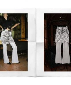 [RURU] FW 21 SILKY BLACK ROSE SKIRT&PANTS [WHITE] Best Sellers