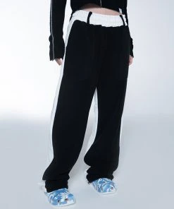 Best Sellers [SETUP EXE] Winter 21 Fleece Half Sweatpants [Black/White]