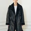 [LECYTO] Winter 21 CONTRAST DOUBLE COAT ECO MUSTANG_[BLACK]