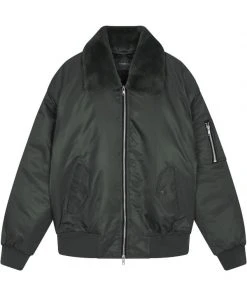 [FLAREUP] Winter 21 Fur MA-1 Flight Jacket - Khaki (FU-027) Best Sellers