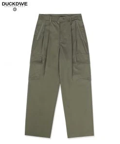 Best Sellers [DUCKDIVE] FW 21 Button Tapered Cargo Pants Khaki