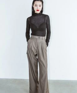 [CAPRICIEUX] FW 21 Unbalance Pocket Pants (khaki Brown)