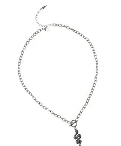 [STEEL EDITION] Seasonless Oil Painting SnakeToggle Bar Necklace_45/50cm