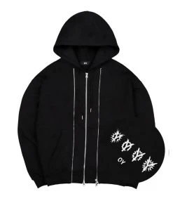 Best Sellers [OY] FW 21 BULLET LOGO DOUBLE HOODIE ZIP-BLACK
